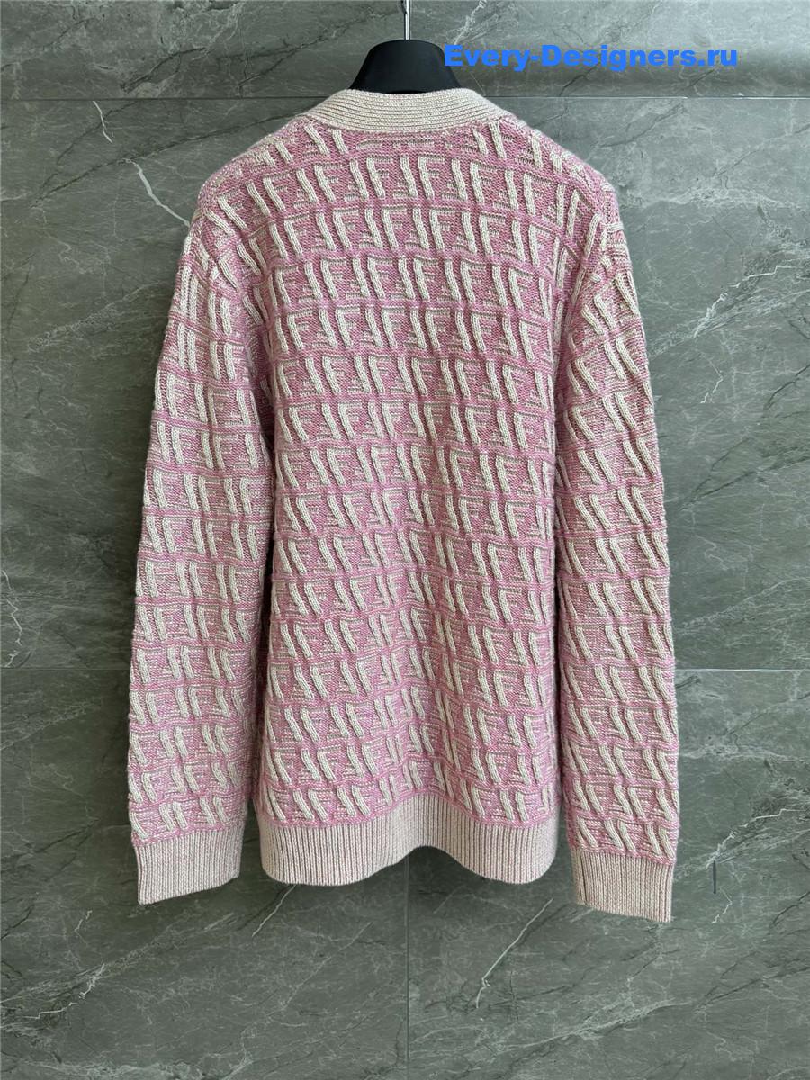 F**di v-neck ff wool cardigan pink