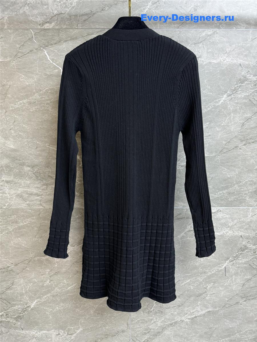 Ch**el v-neck black knitted dress