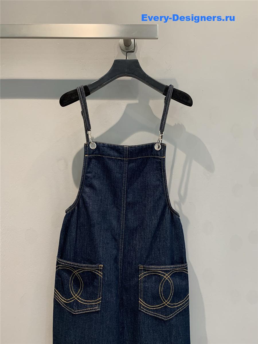 Ch**el dark blue cruise denim jumpsuit