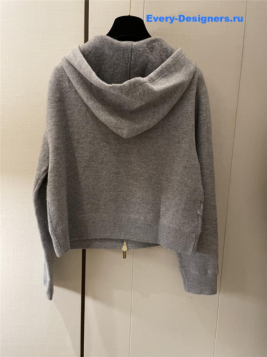 Miu Miu Cashmere Zip Hooded Cardigan