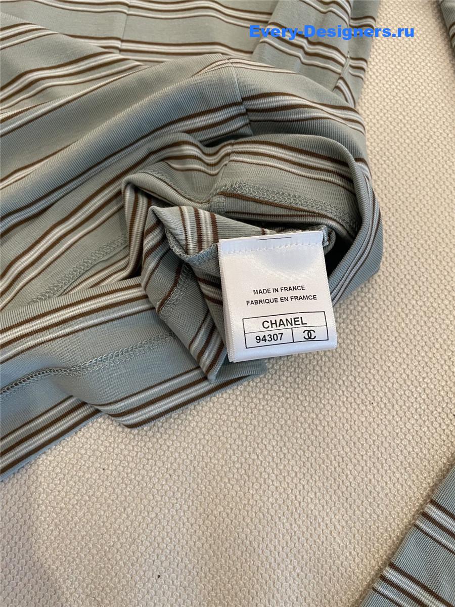 Ch**el green striped hooded shirt