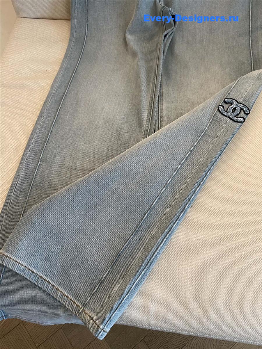 Ch**el light blue straight jeans women