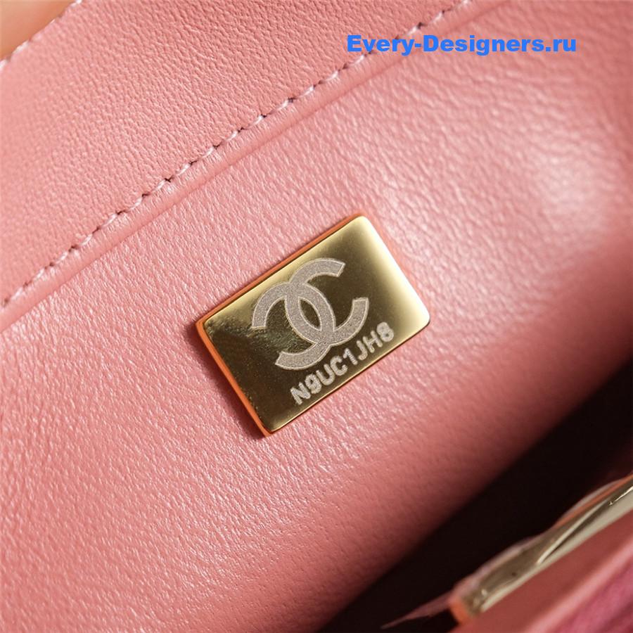 Ch**el tweed sequined cf bag pink