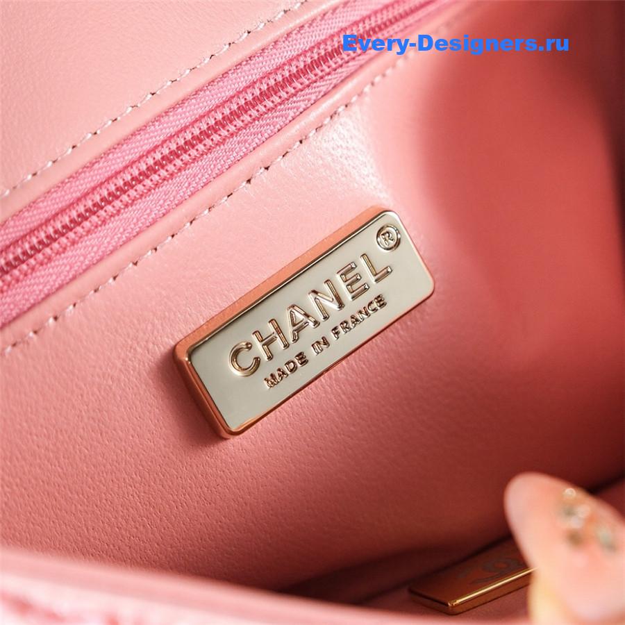 Ch**el tweed sequined cf bag pink