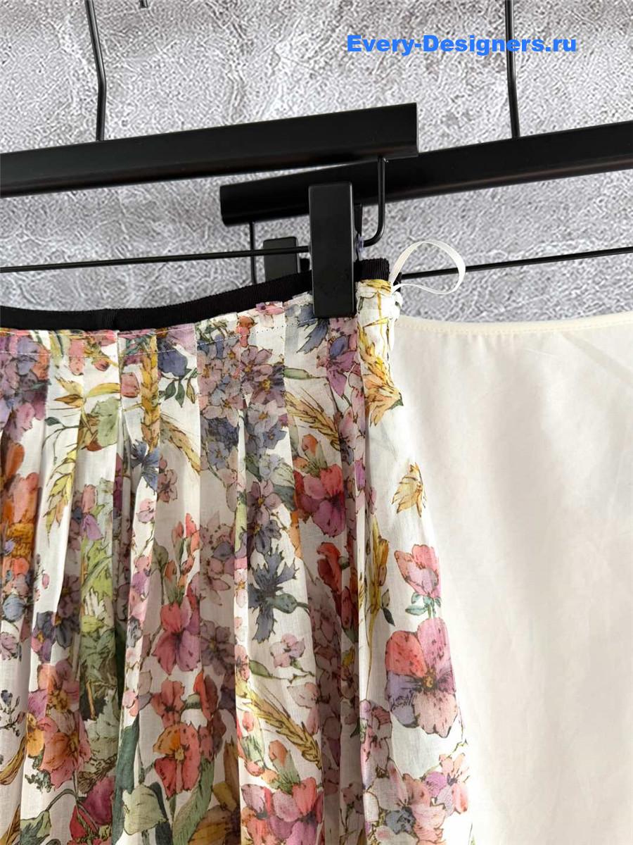 D10r mid-length pleated skirt