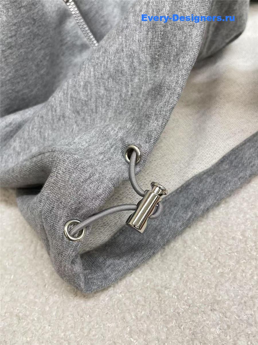Miu Miu Grey Fleece Zipper Sweatshirt