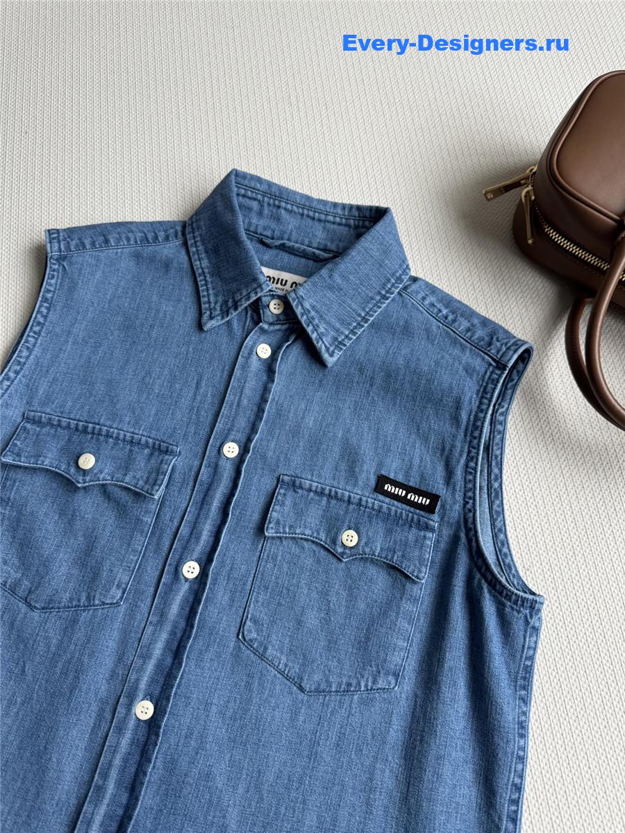 Miu Miu Sleeveless Denim Shirt