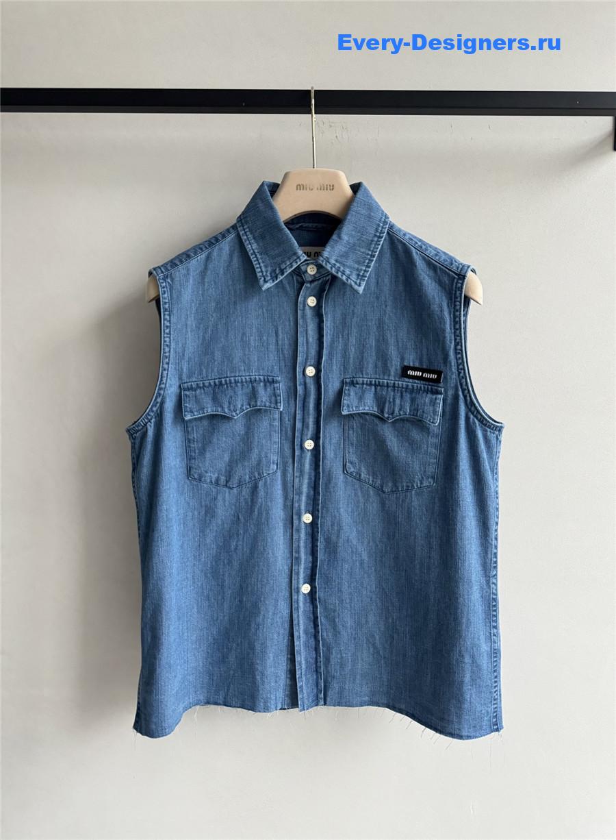 Miu Miu Sleeveless Denim Shirt