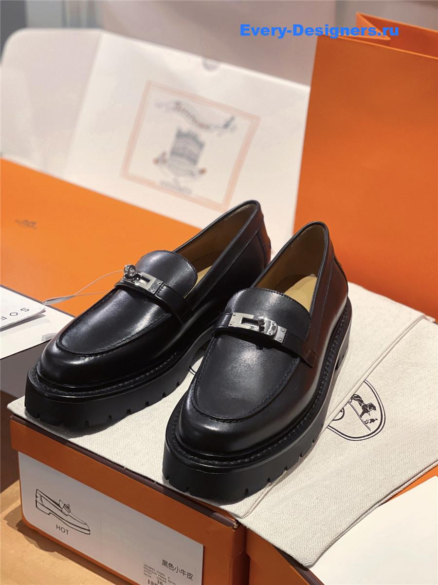 H**me5 leather icone loafer black