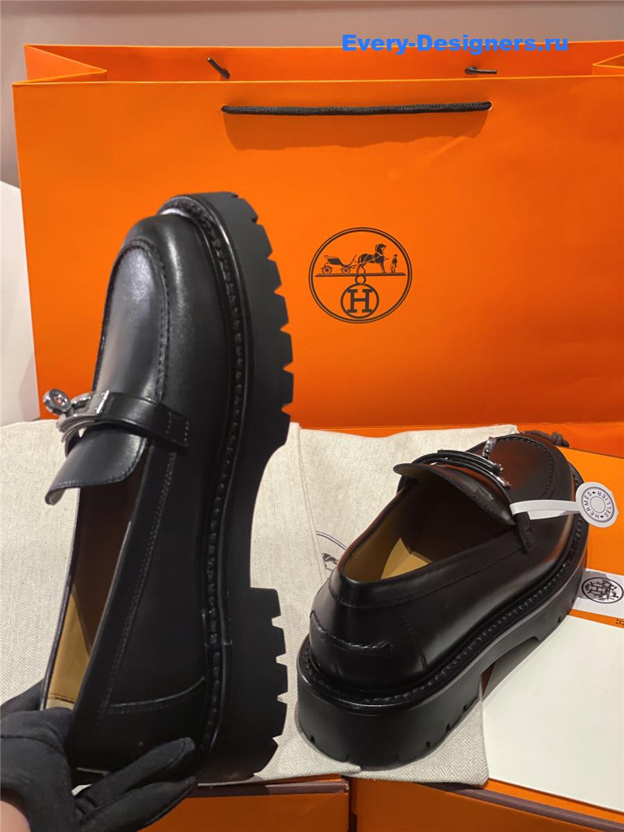 H**me5 leather icone loafer black