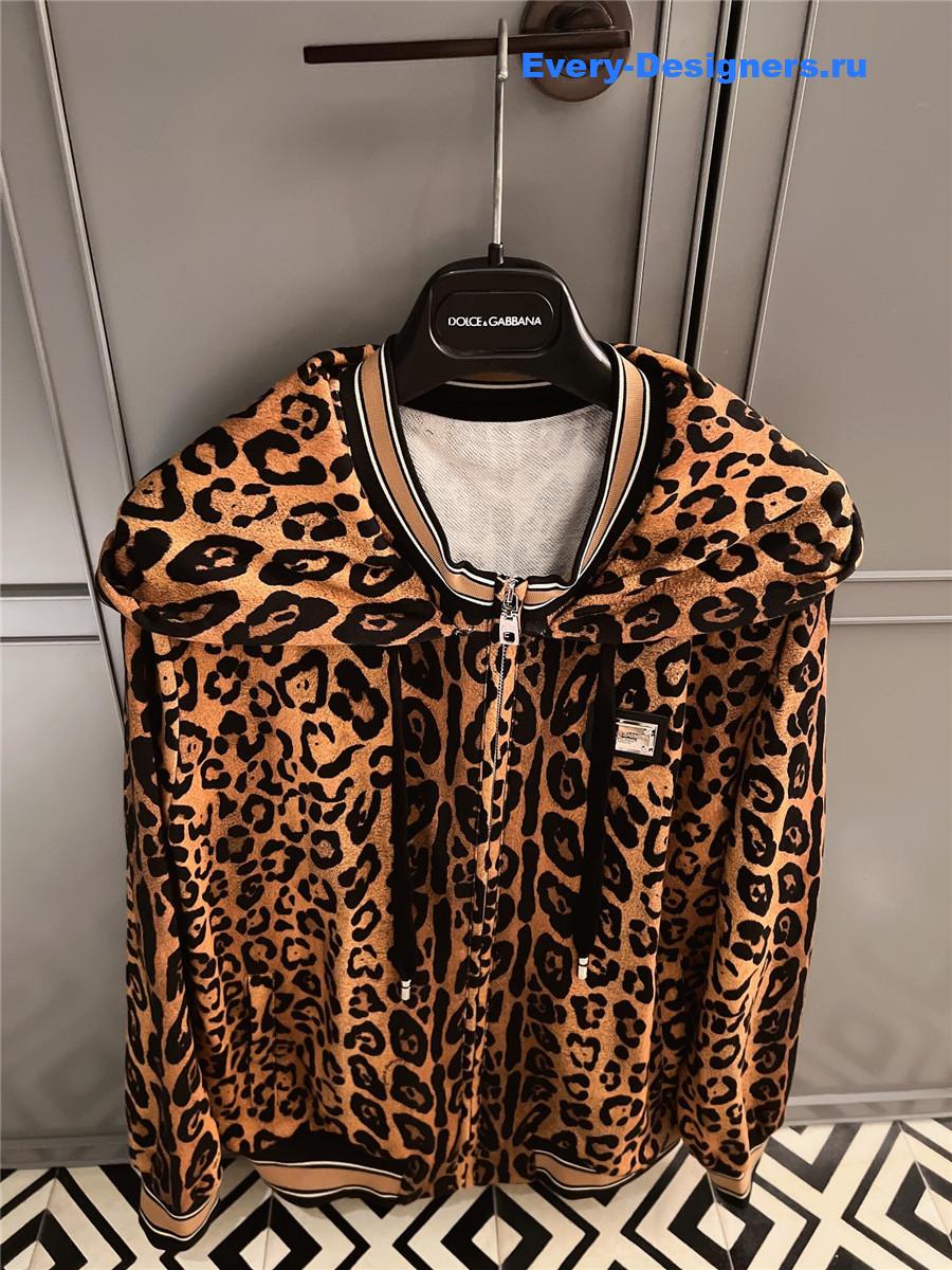 Dolce & Gabbana Leopard-Print Cotton Hoodie