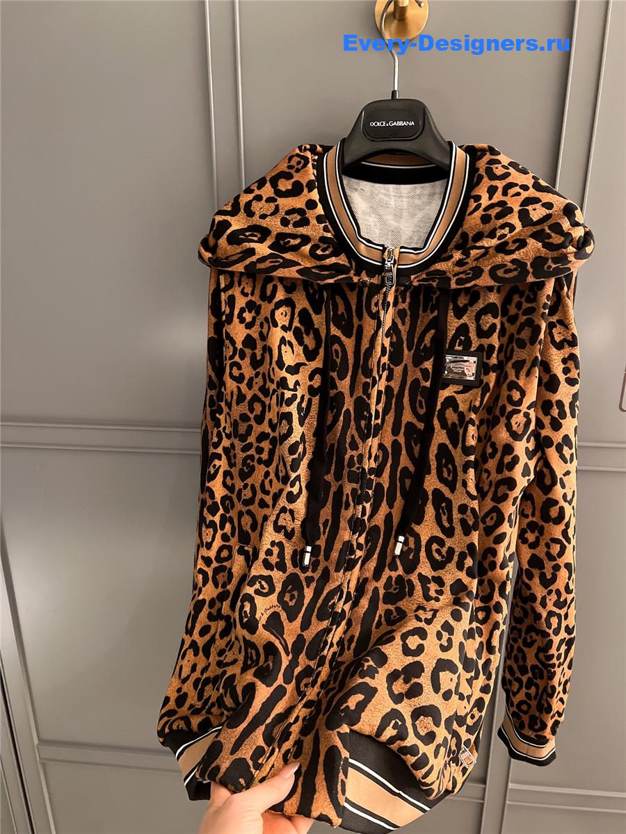 Dolce & Gabbana Leopard-Print Cotton Hoodie