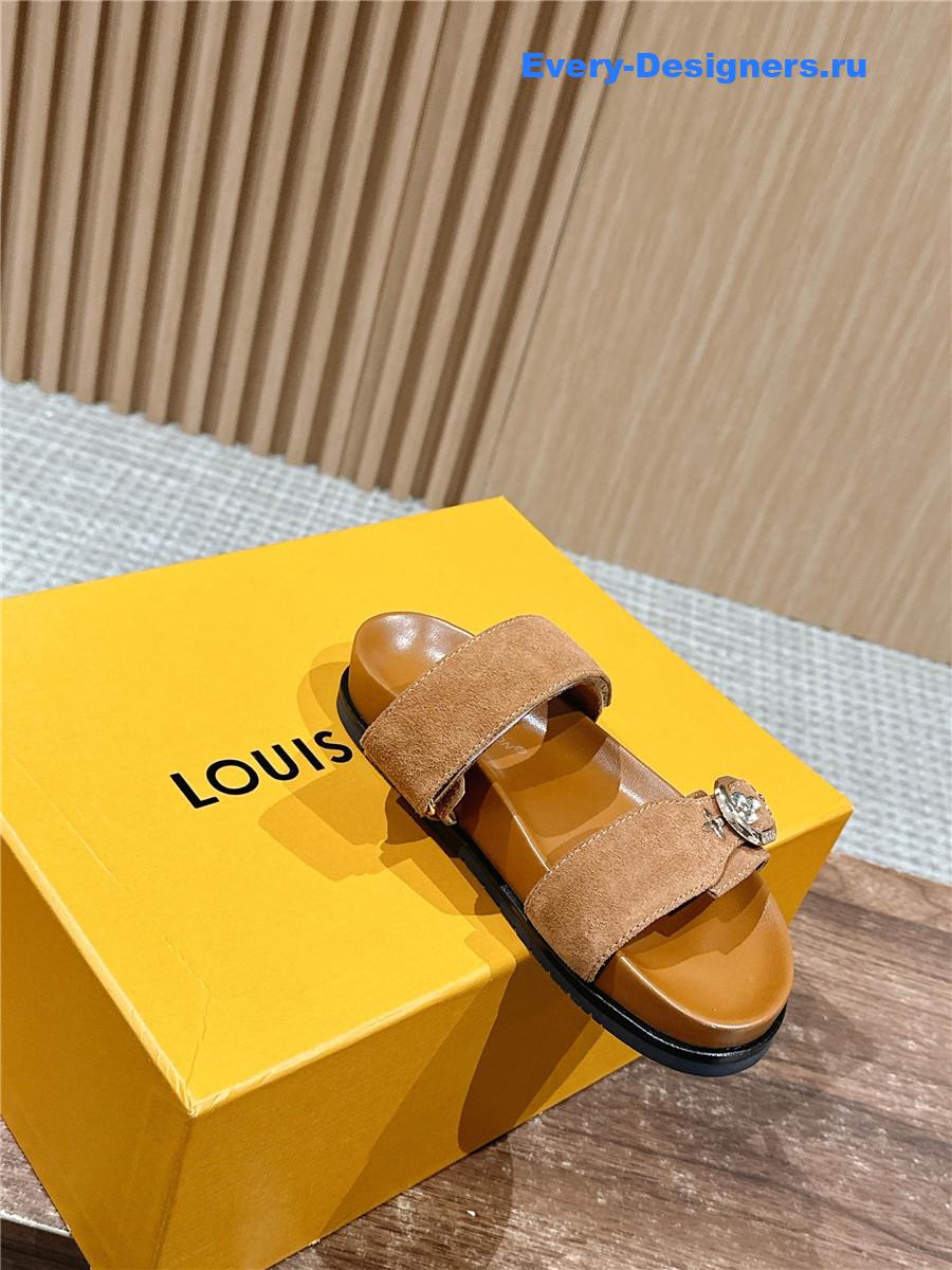 l0vis Vvtt0n lv sunset flat comfort mule in brown