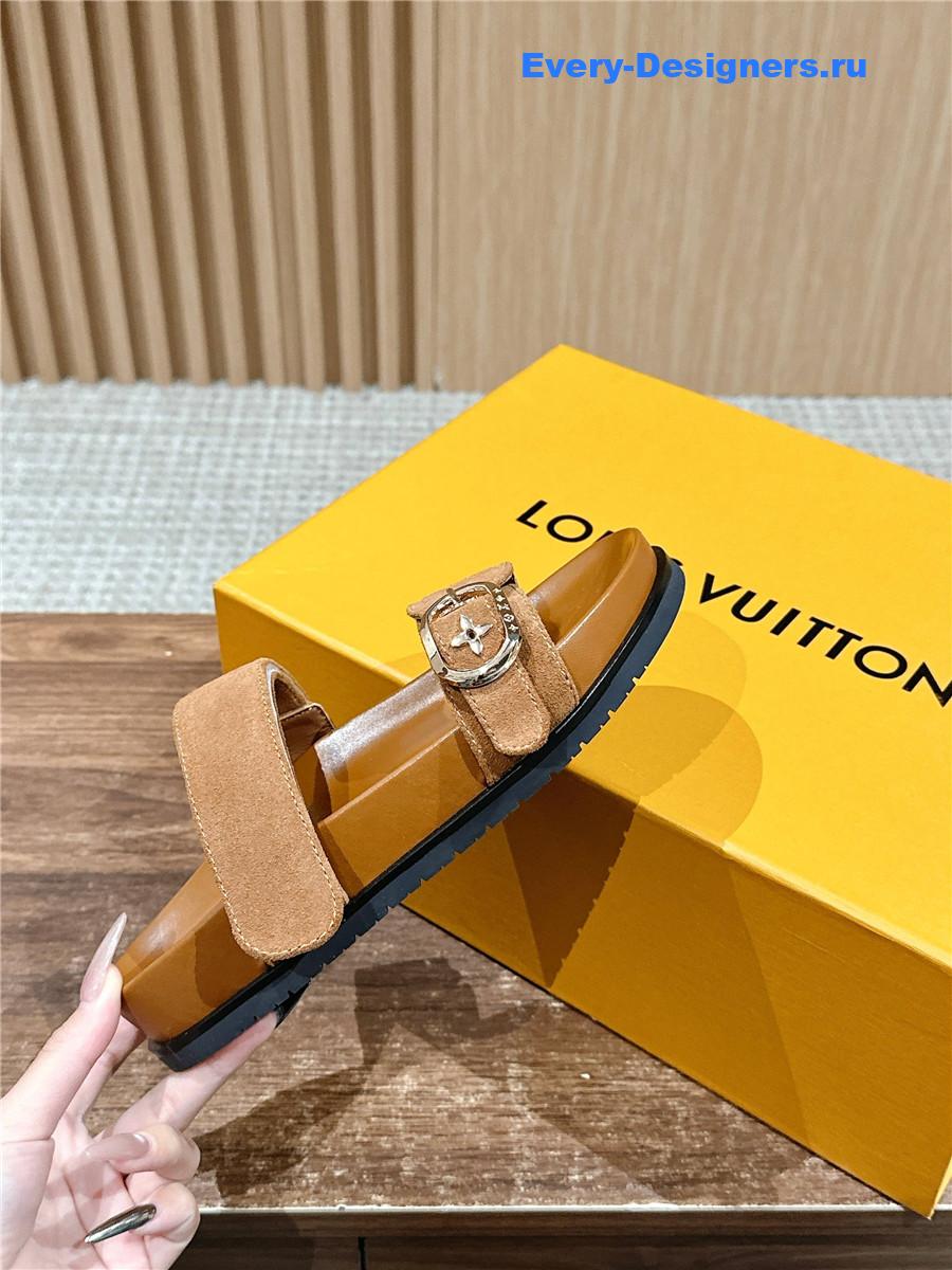 l0vis Vvtt0n lv sunset flat comfort mule in brown