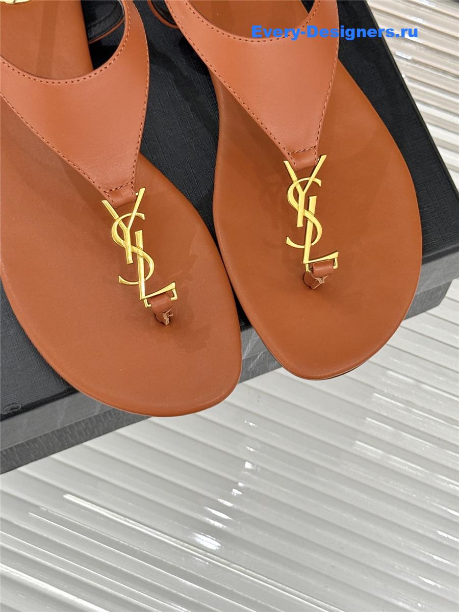 Sa1nt Lau*nt cassandre logo flip flops