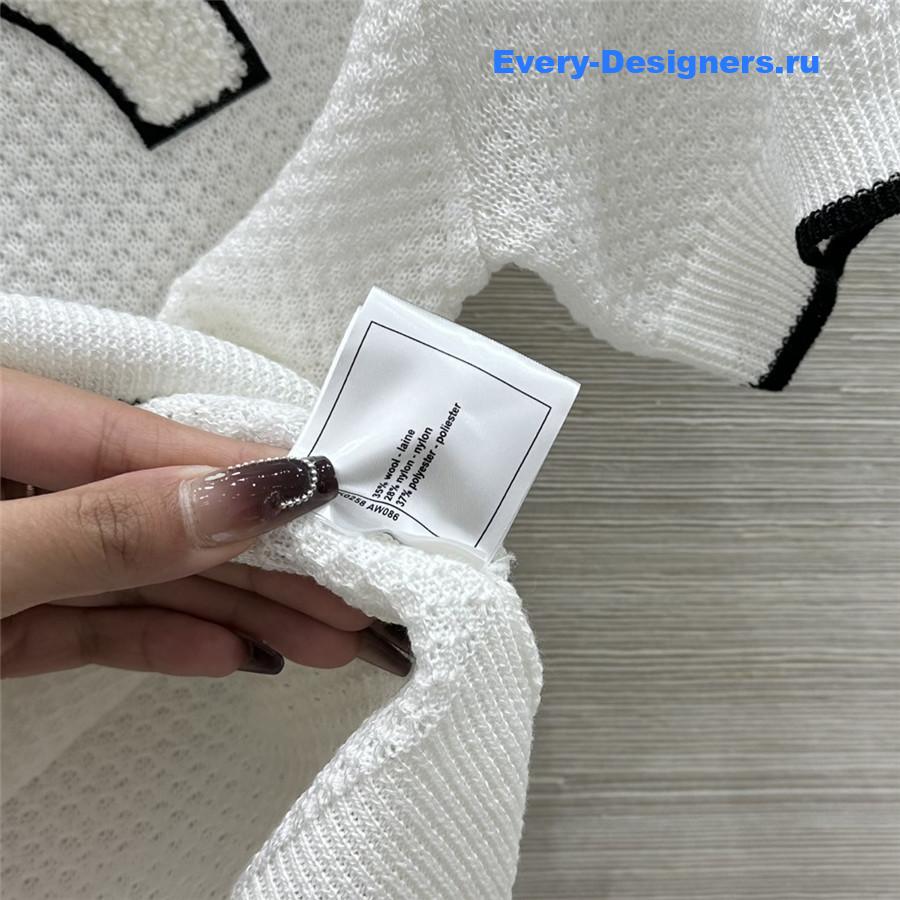 Ch**el logo embroidered knit top