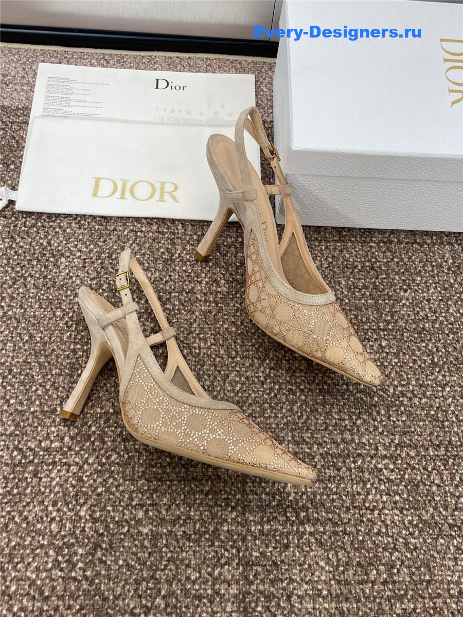 D10r beige mesh slingback pump