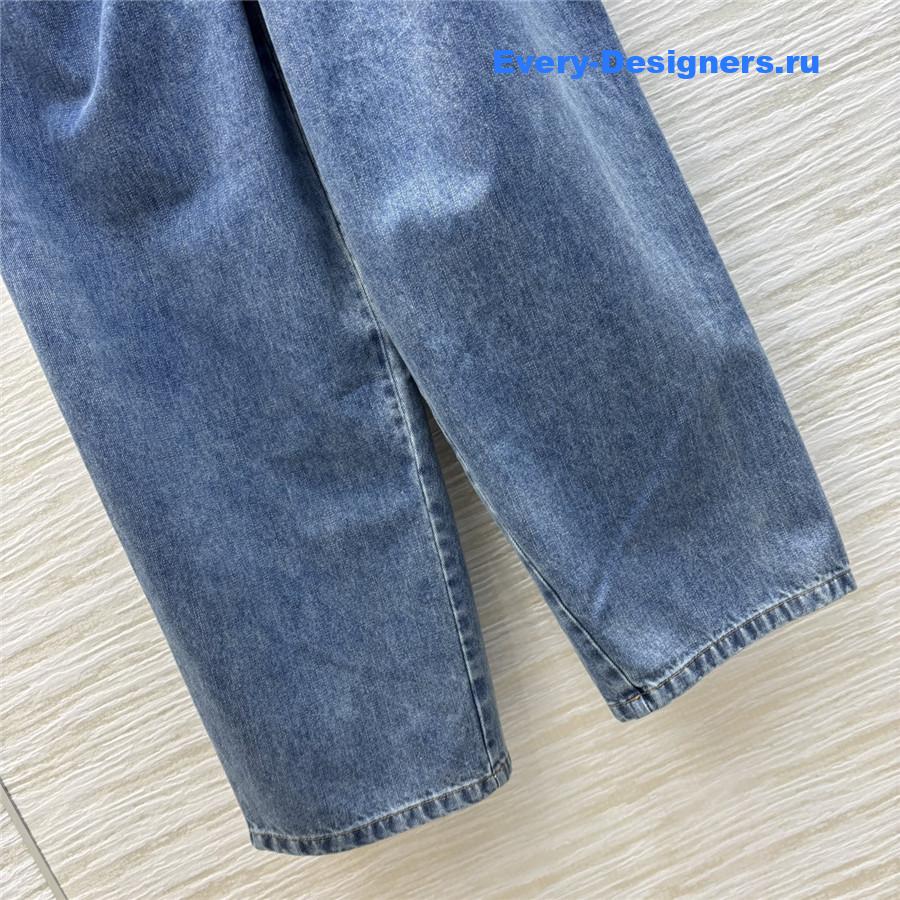 L0ew* draped wide-leg jeans blue