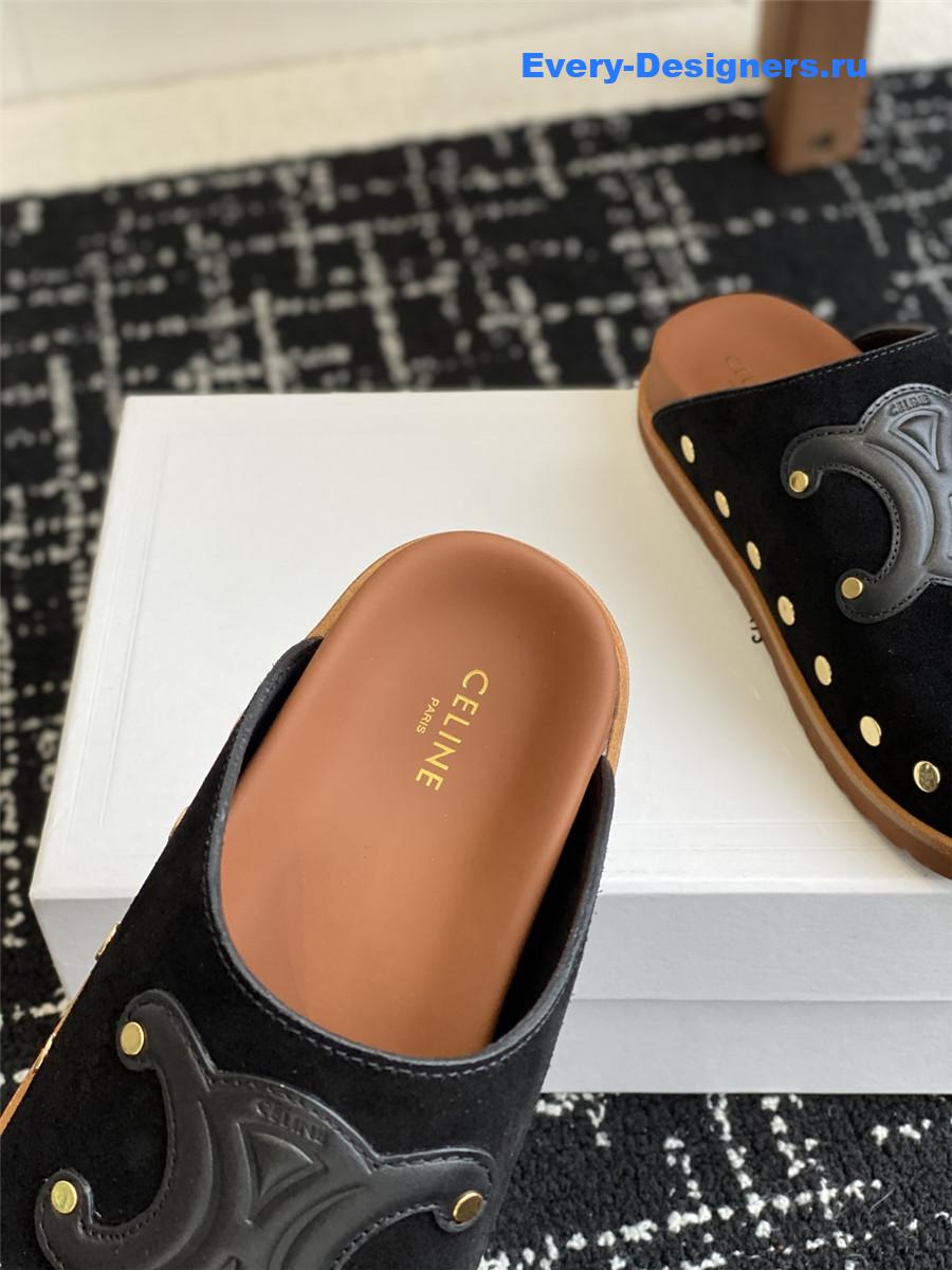 Ce1i*e black suede pitea clogs