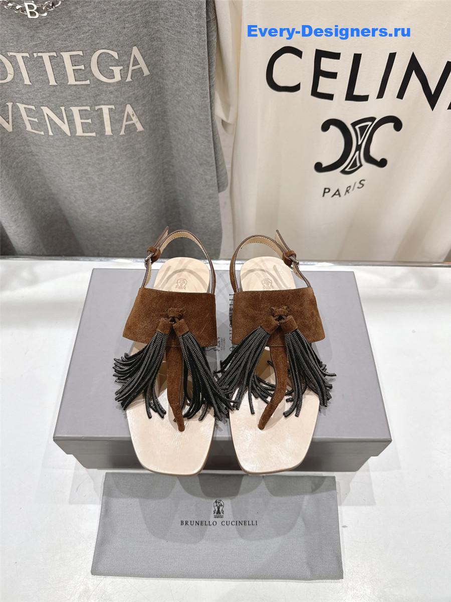 BC Brown Tassel Sandals