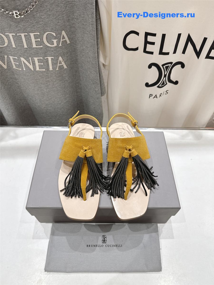 BC Yellow Tassel Sandals