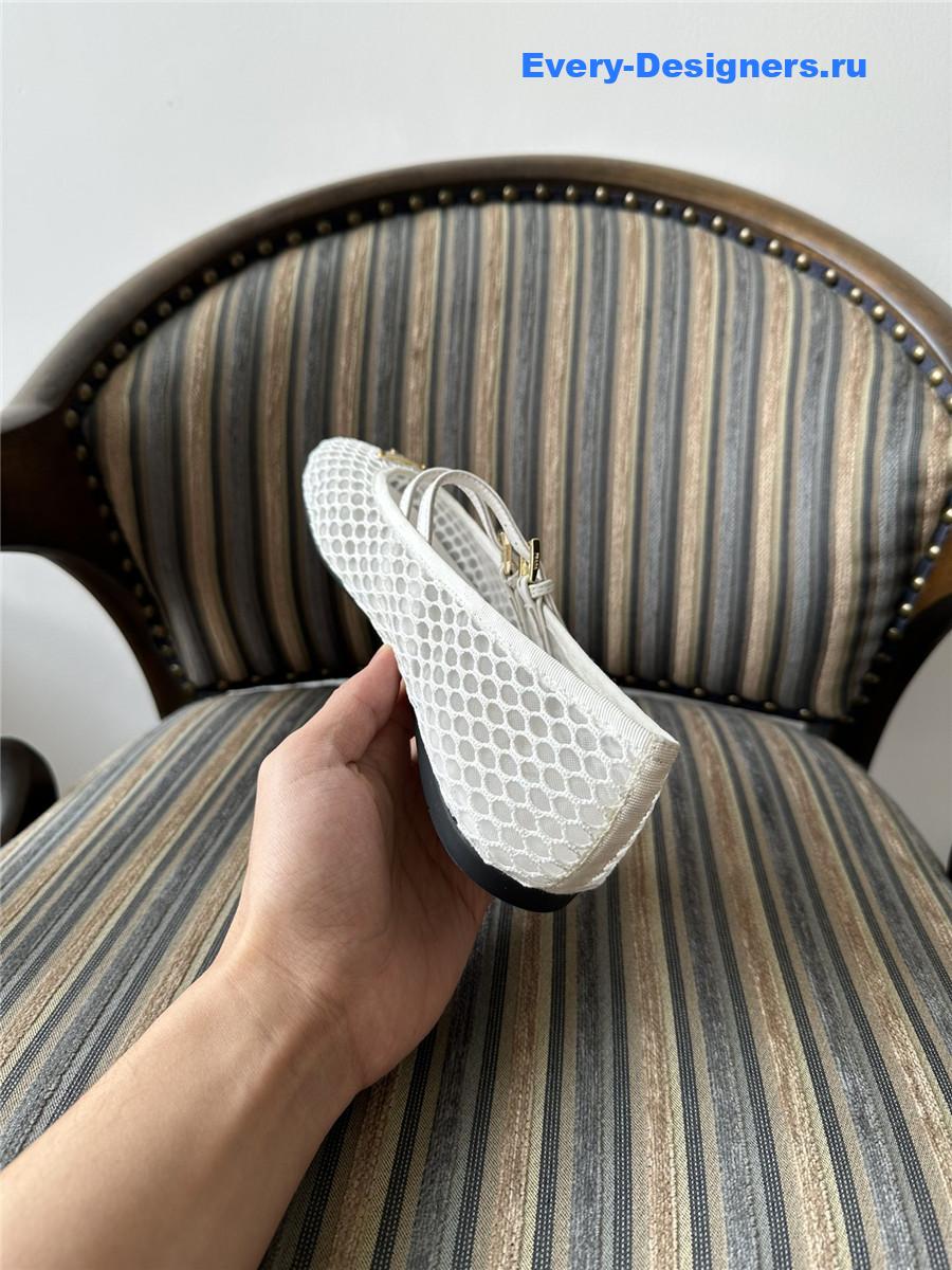 Pra*a ballerine mesh mary jane flat in white
