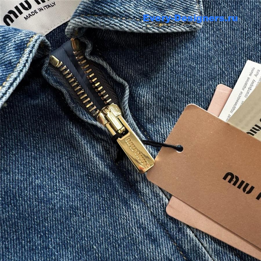 Miu Miu Navy Denim Trucker Jacket