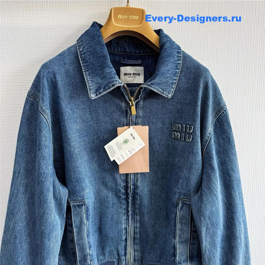 Miu Miu Navy Denim Trucker Jacket