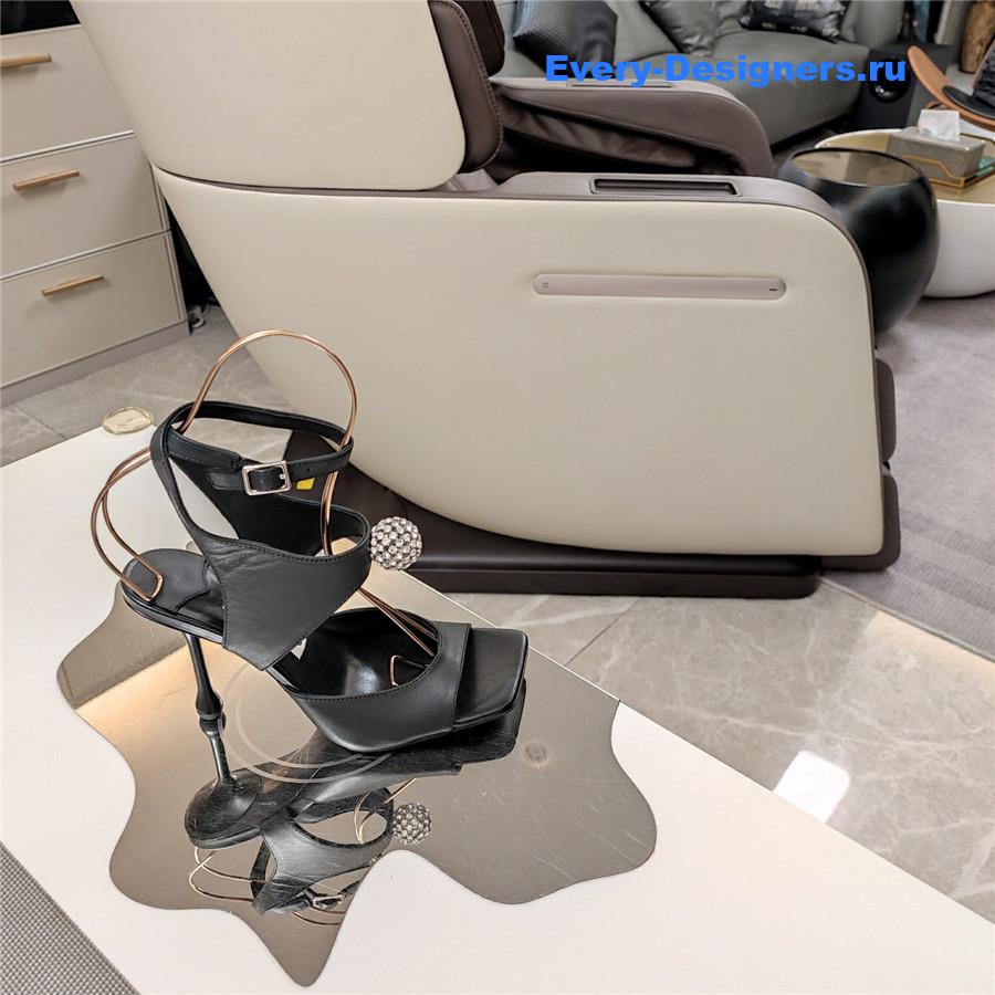 J1m*y Ch00 orb 95 black velvet sandals