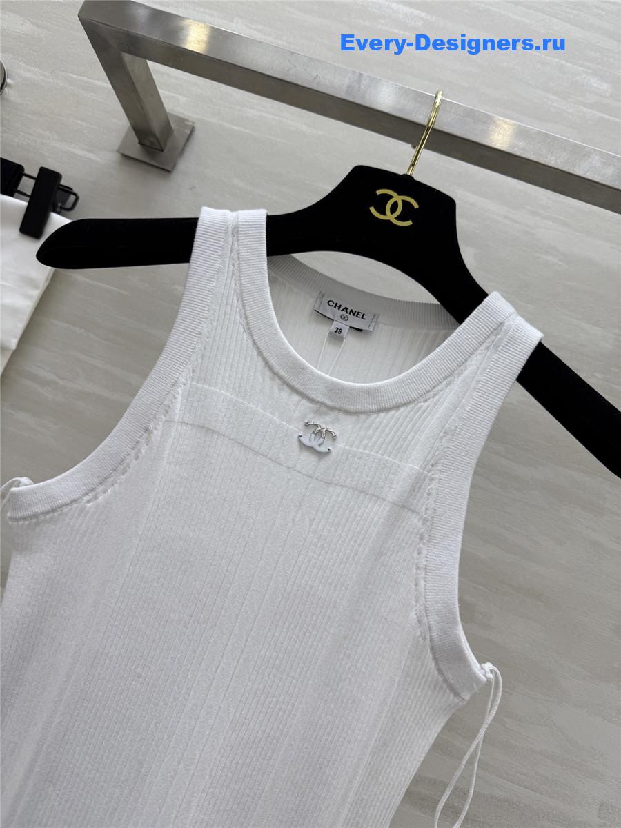 Ch**el white waffle dress
