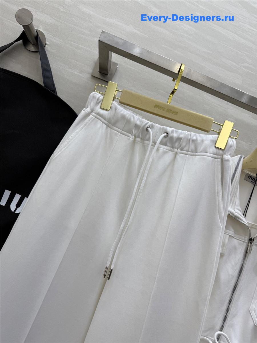 Miu Miu White Baseball Jacket Suit