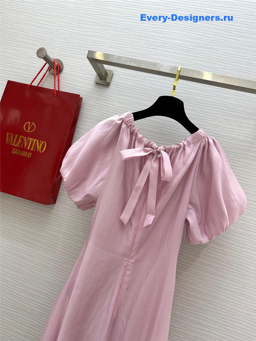Va1e*ntin0 pink puff sleeve dress