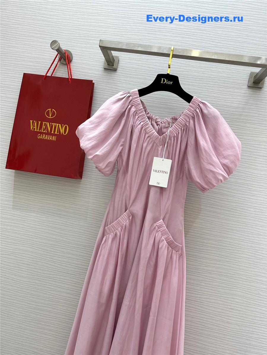 Va1e*ntin0 pink puff sleeve dress