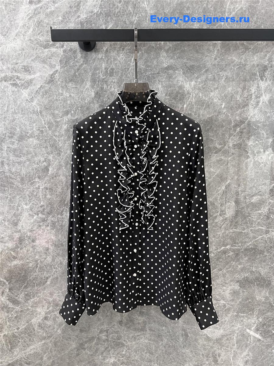 Va1e*ntin0 polka-dot silk blouse