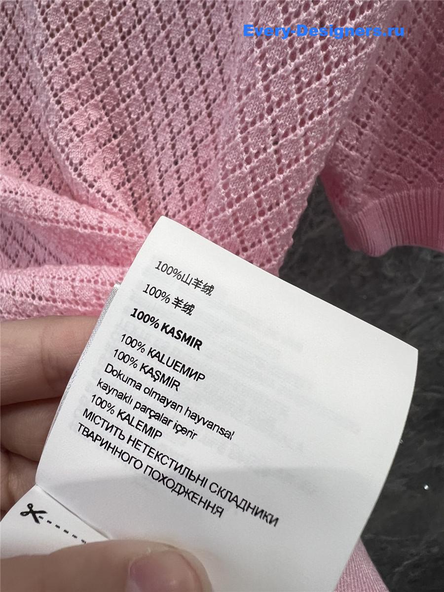 Miu Miu Pink Hollow Knit Top