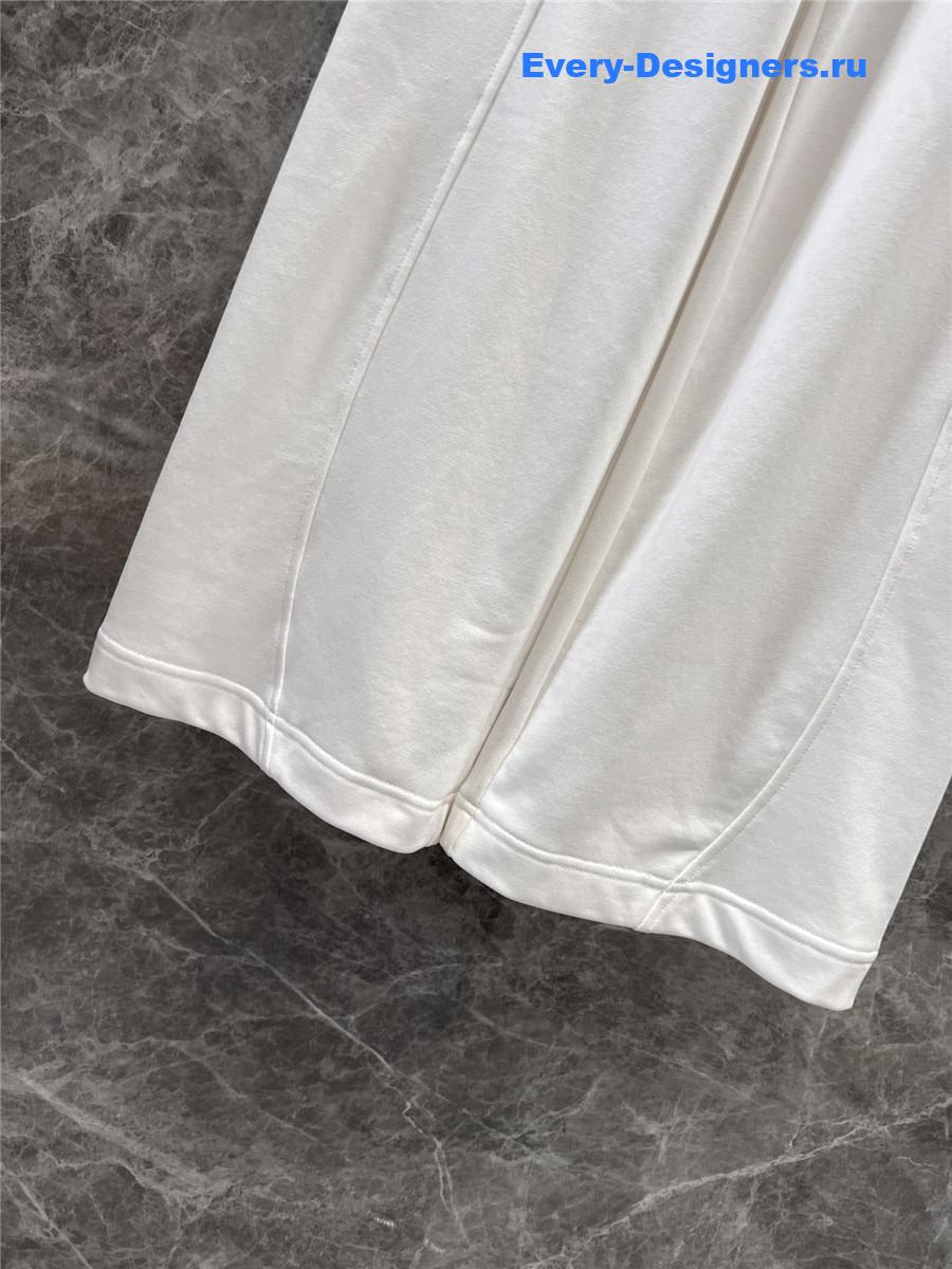 Miu Miu Check Wide-Leg Trousers in White