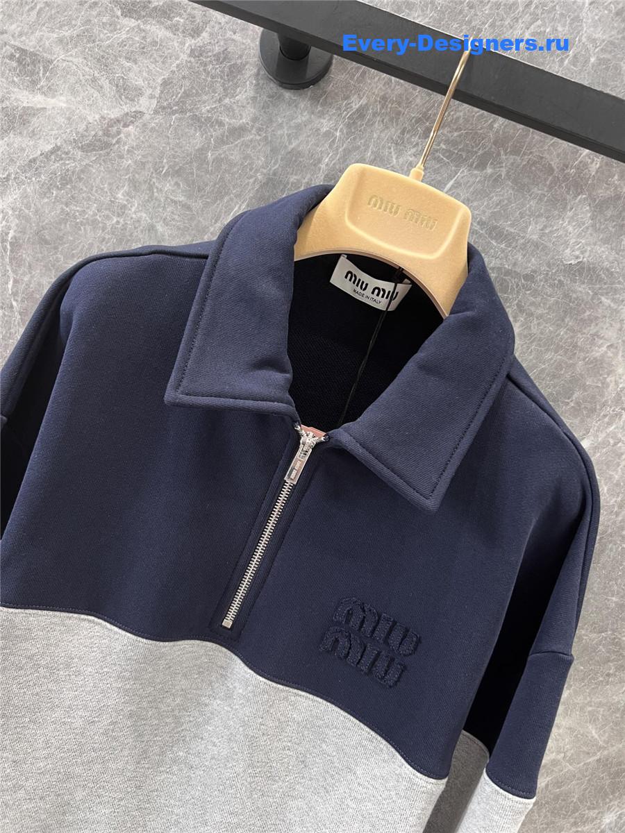 Miu Miu Oversize Dark Blue Grey Sweatshirt