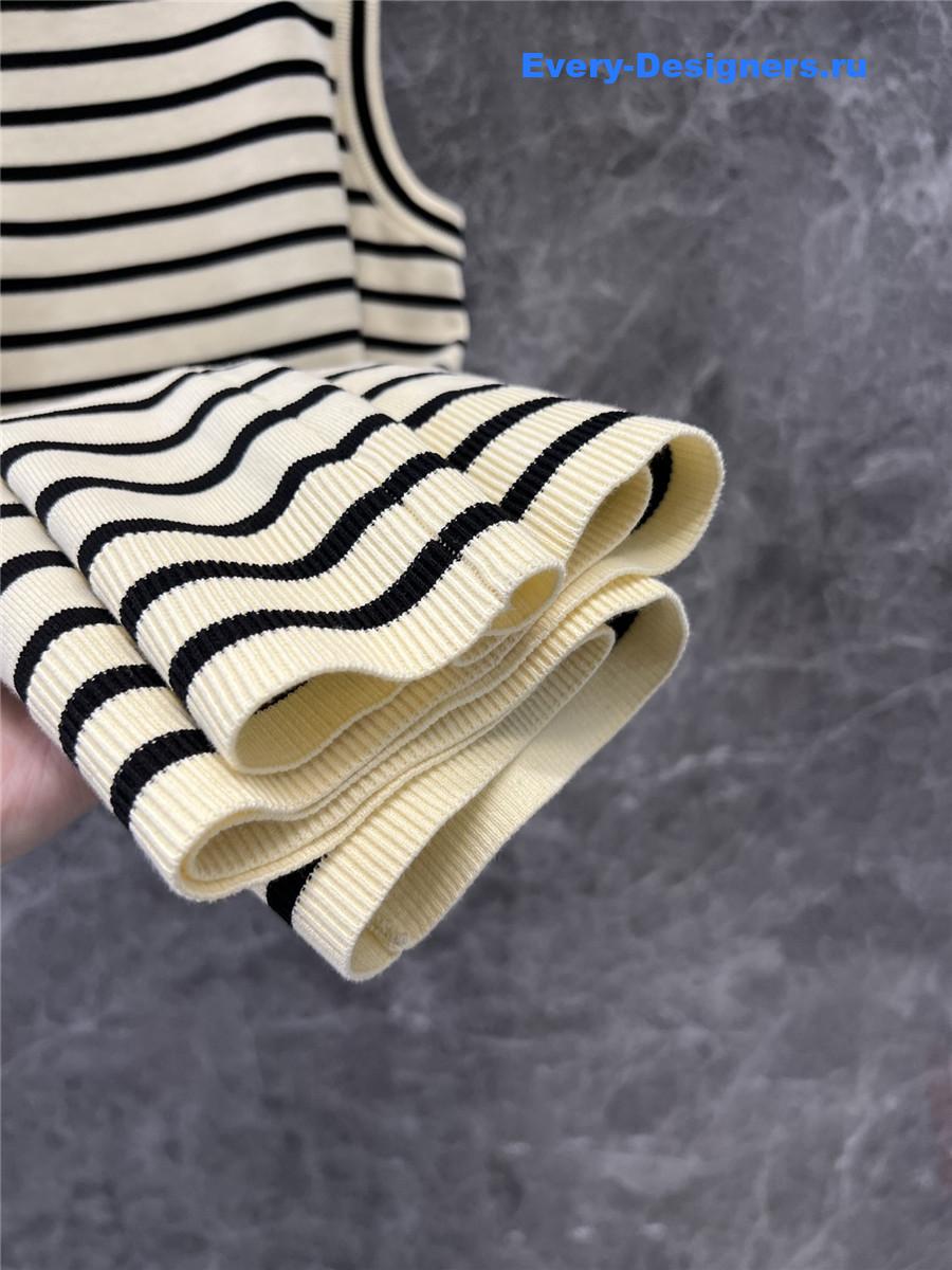 Ch**el logo embroidered striped knitted vest dress