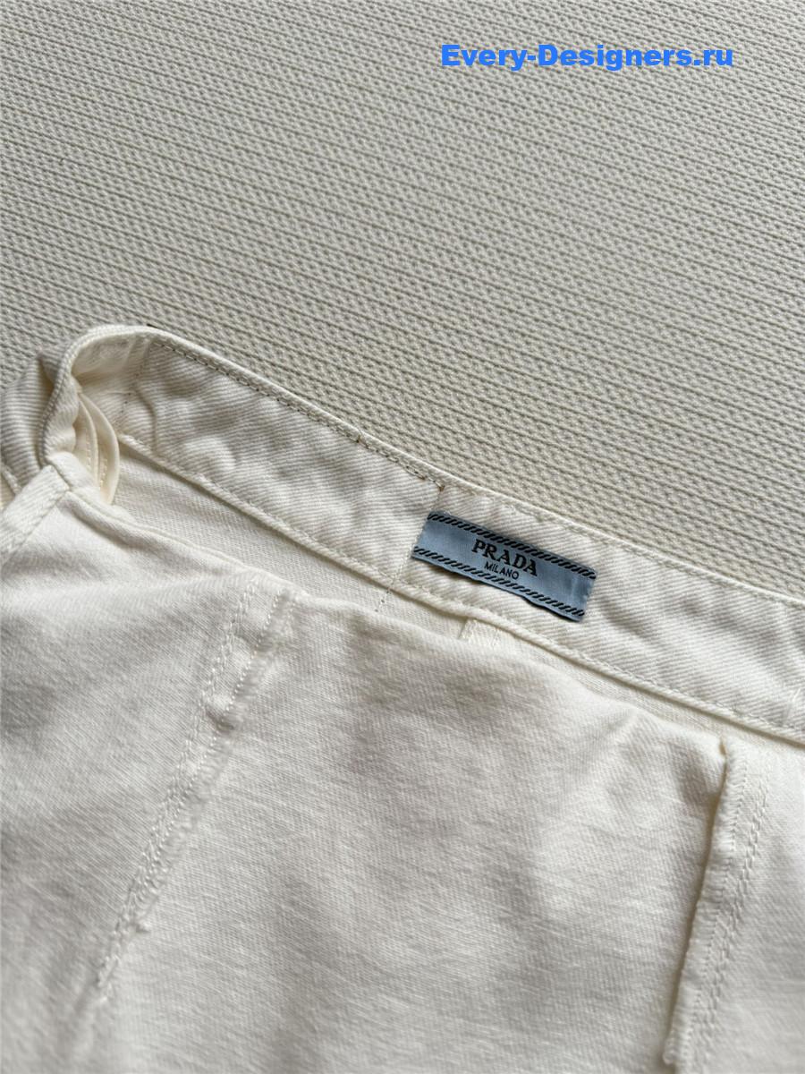Pra*a white denim dungaree dress