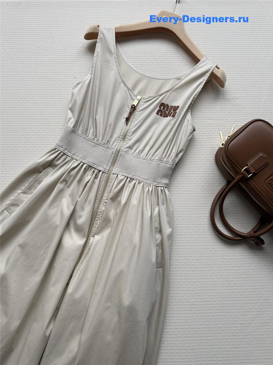 Miu Miu Limestone Cotton Dress