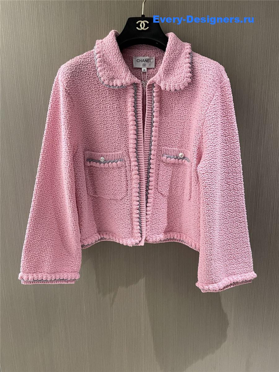 Ch**el pink cc logo cardigan