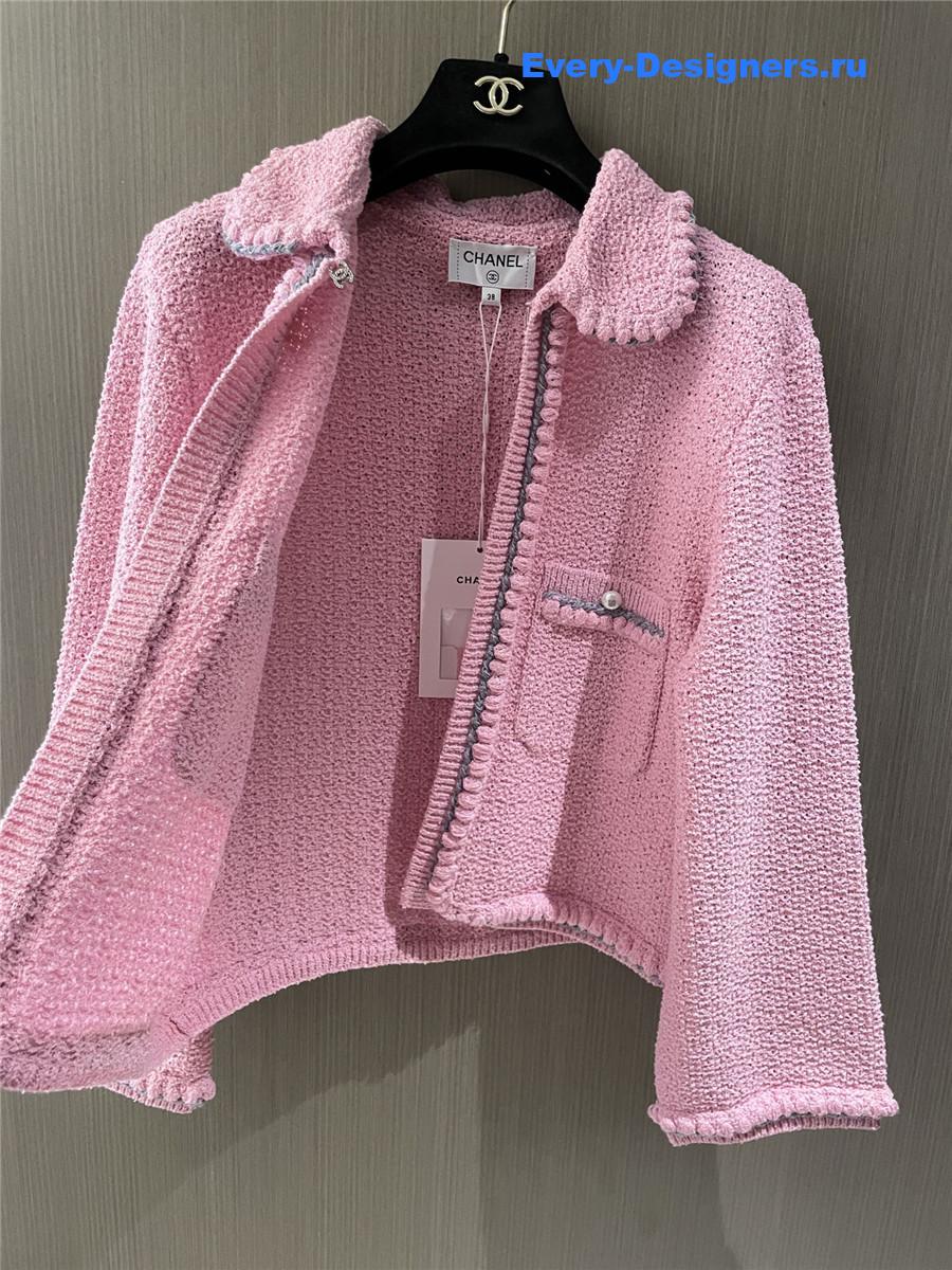 Ch**el pink cc logo cardigan