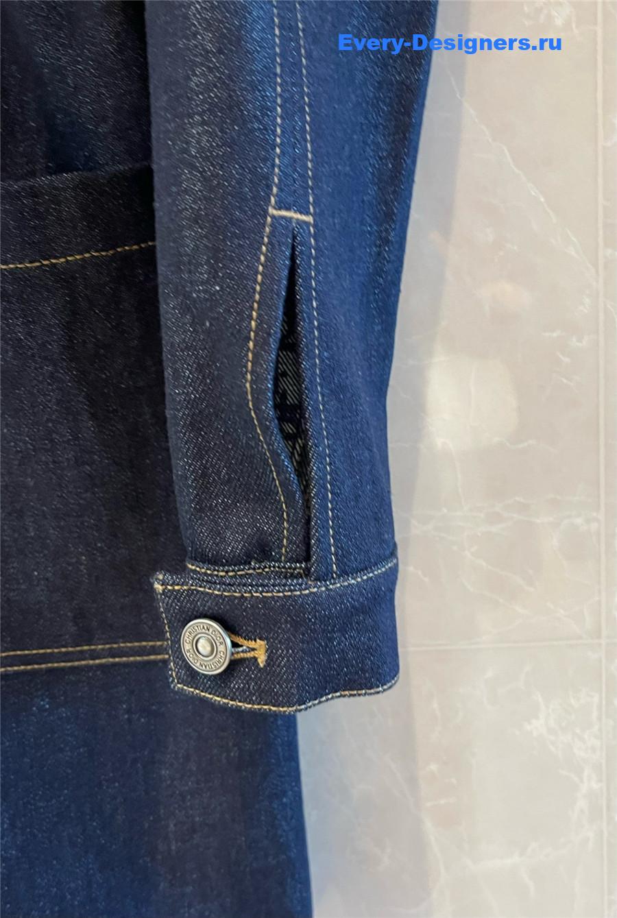 D10r long blue denim jacket