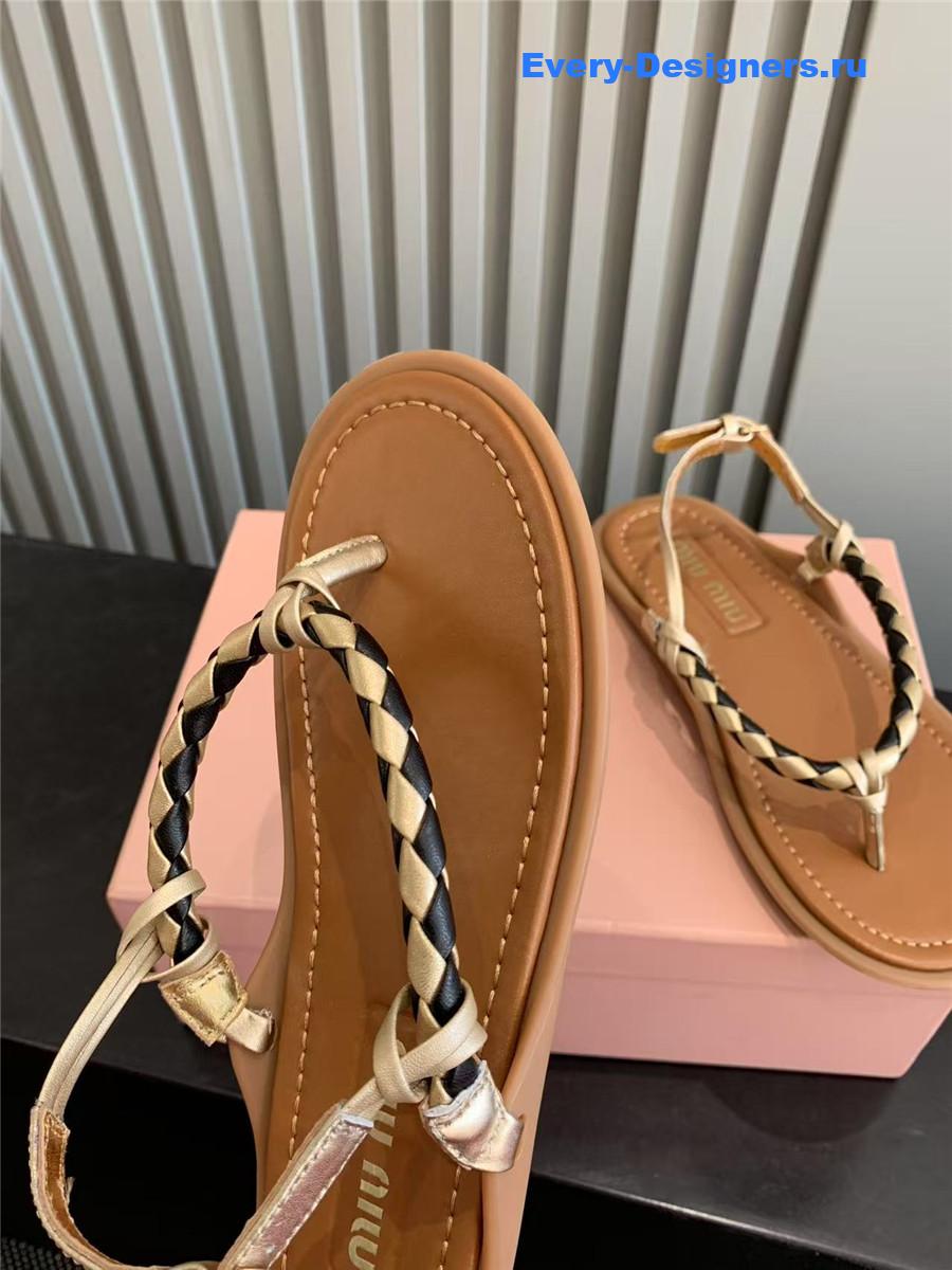 Miu Miu Brown Cord Sandals
