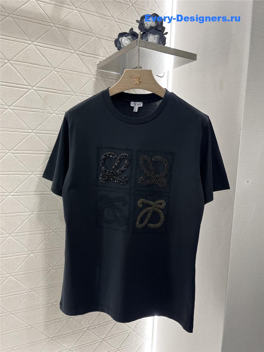 L0ew* black rhinestone t-shirt