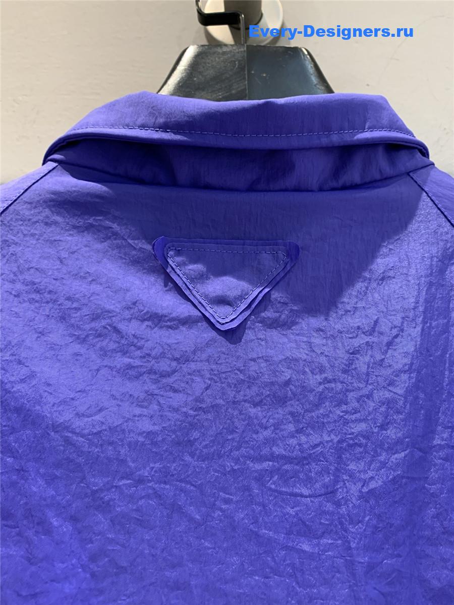 Pra*a recycled nylon purple cropped shirt