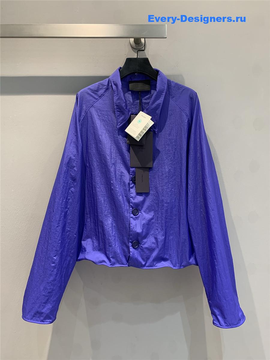 Pra*a recycled nylon purple cropped shirt