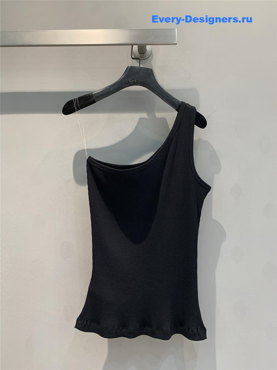 D10r asymmetric tank top in black