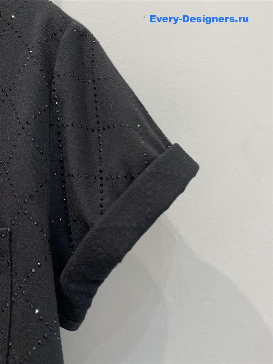 Ch**el rhinestone cotton tee