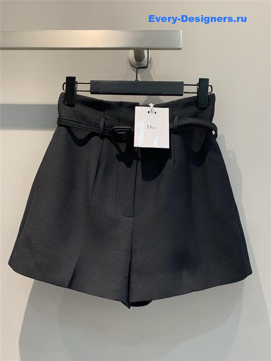 D10r high-waist silk-wool shorts